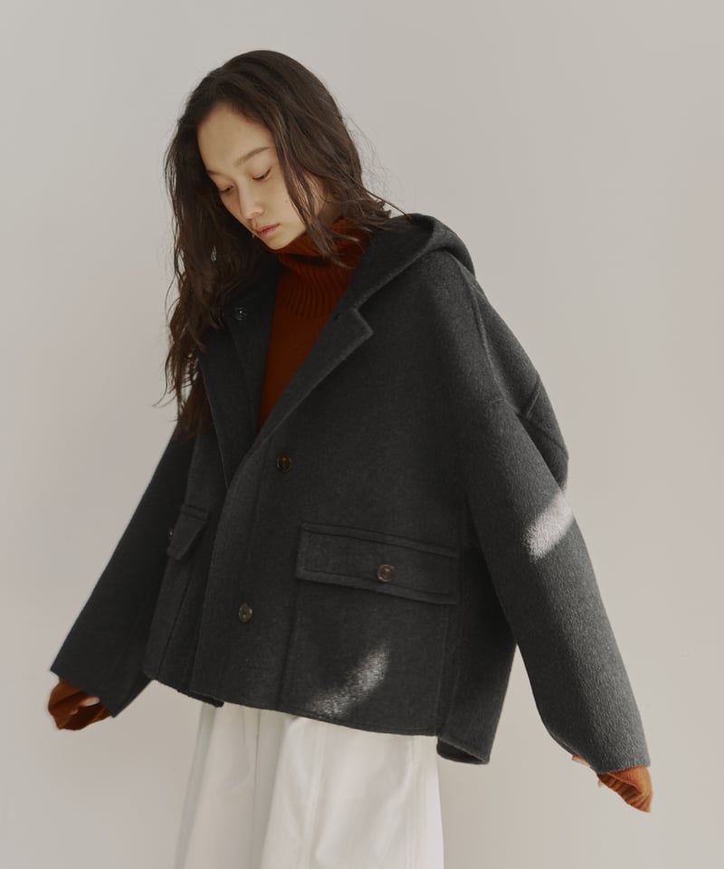 hoodie wool short coat | F A S H I R U