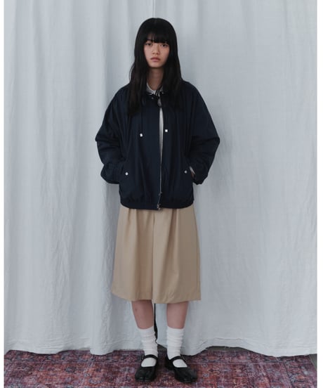drawstring collar blouson / 2color