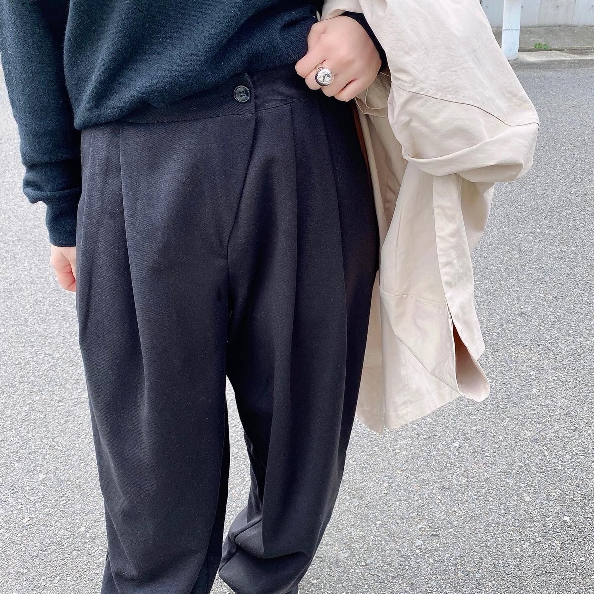 wool blend wrap tuck pants | F A S H I R U wool blend wrap tuck pants | F A S H I R U