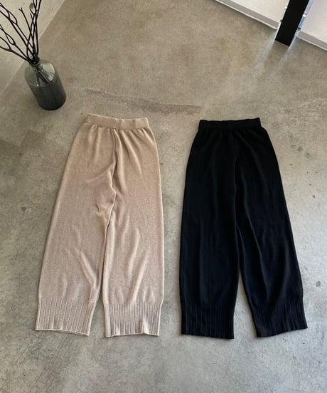 wool blend knit pants/2colors