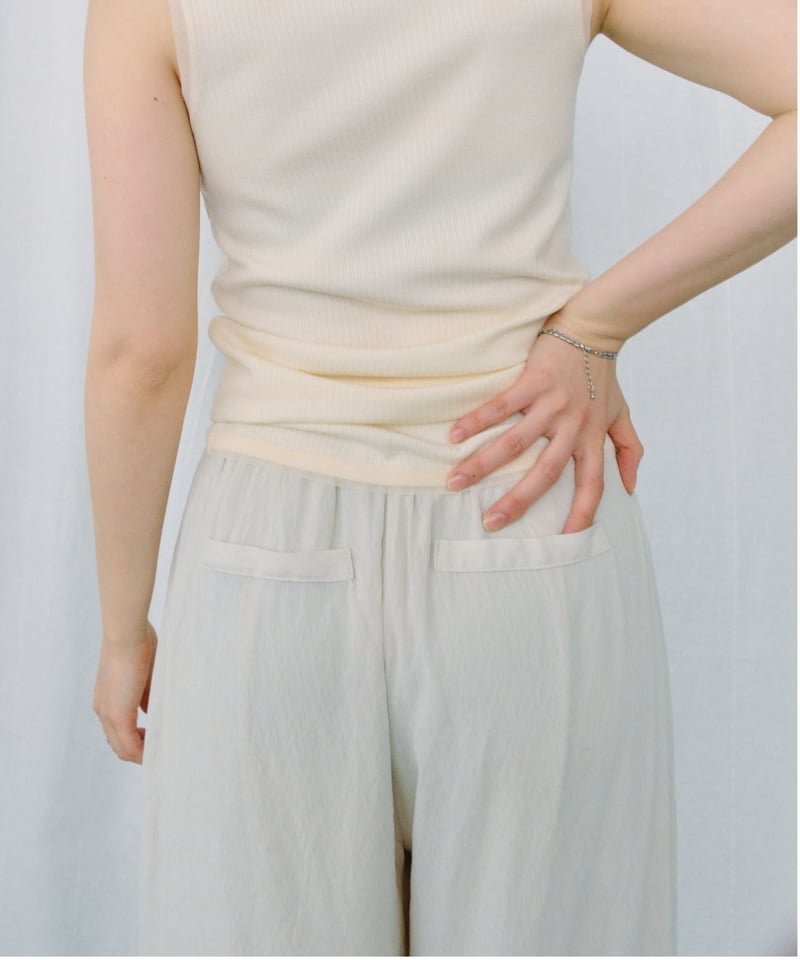 sheer wide tucked pants / 3color | F A S H I R U