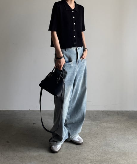 loose denim pants/2size