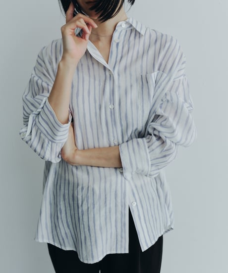 【FINE】rayon stripe over shirt