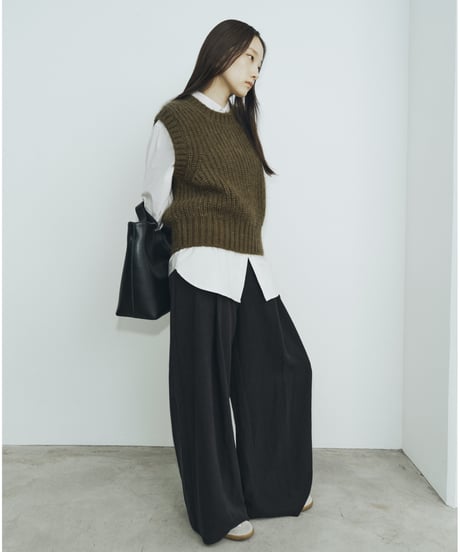 two tuck tencel wide slacks/2size/3color