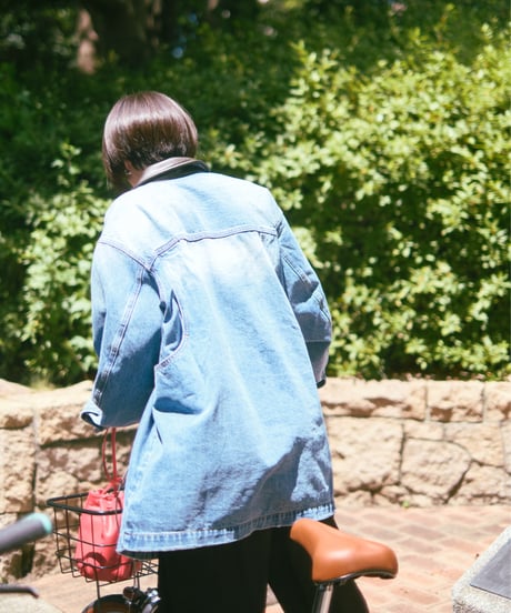 vintage collar denim jacket/2color