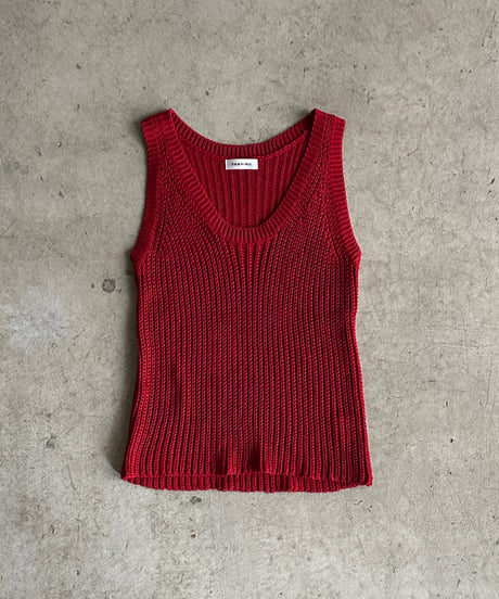 mesh knit tank/2color
