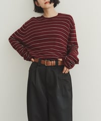 wool blend multi border tops/3color