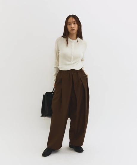【FINE】wrap tuck wide pants/3size