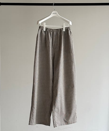 gingham check easy pants