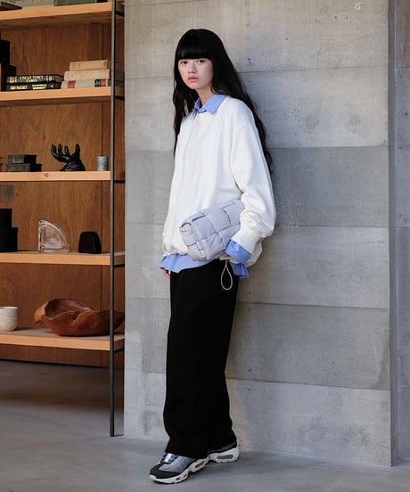 design sweat drawstring pullover/2color