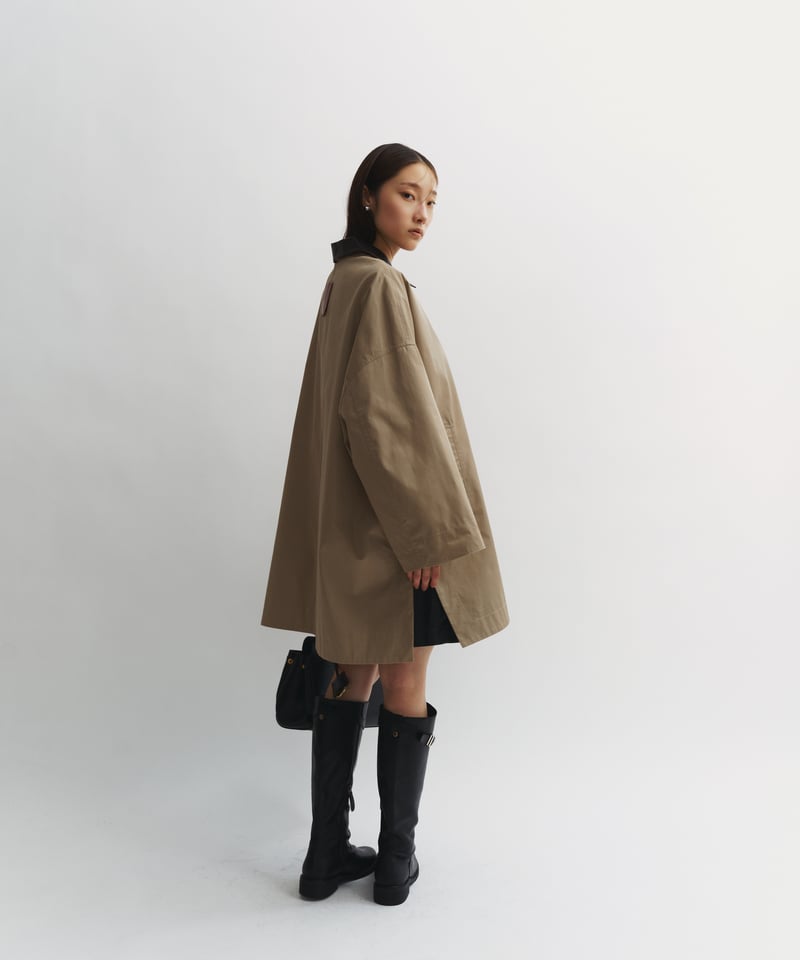 FINE】leather collar balmacaan coat | F A S H I