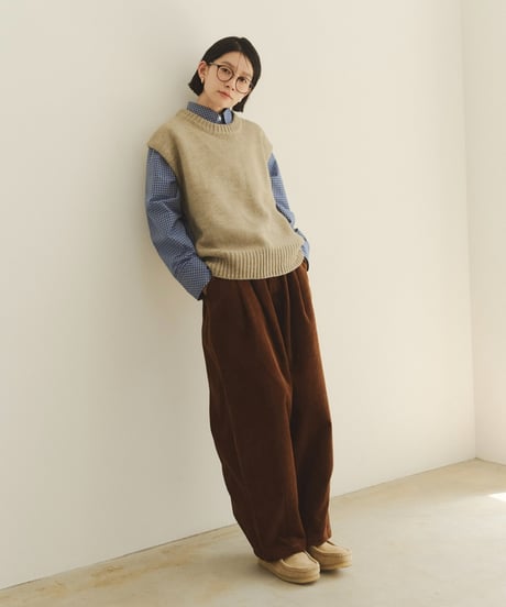 corduroy wide pants/3color