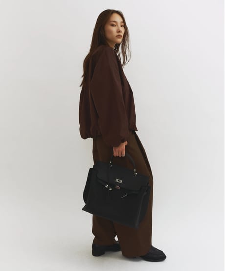 【FINE】gather no-collar blouson/2color