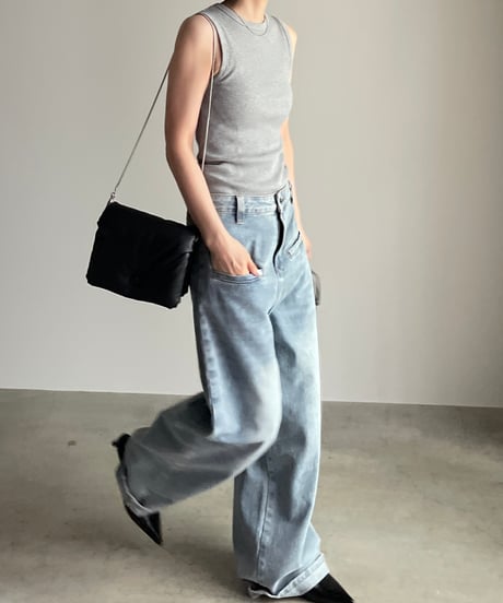 loose denim pants/2size