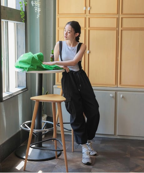 cargo pants with suspenders/2color