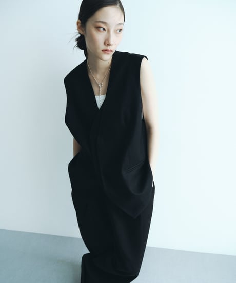 【FINE】tencel front layered vest