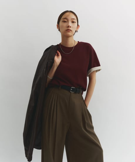 【FINE】double layer roll-up tee/3color
