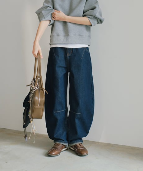 wide tapered denim/2size