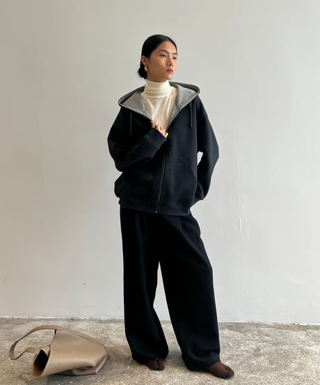 【FINE】contrast hood zip parka