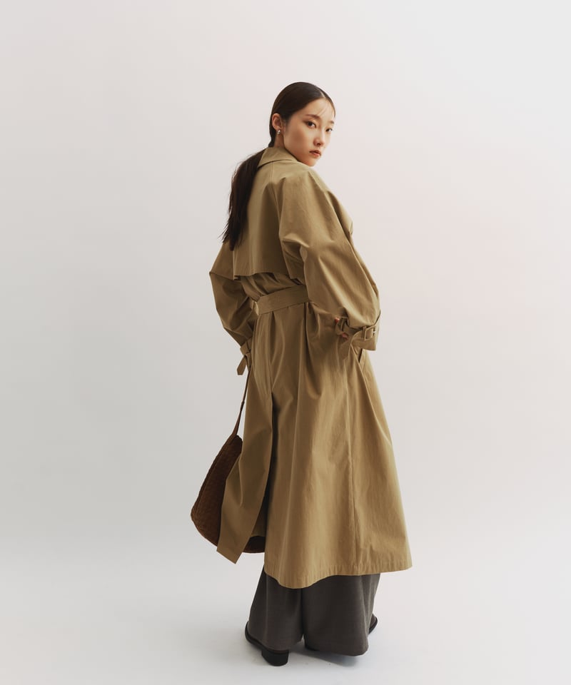 極美品✨定価6.7万 22SS ドゥーズィエムクラス リネントレンチコート 茶 FINE】authentic trench coat 〈送料無料〉 | F A S H I R U