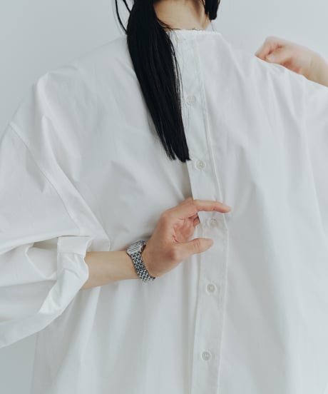 【FINE】back button tunic shirt