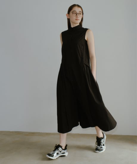 back pleats flare long OP/2color