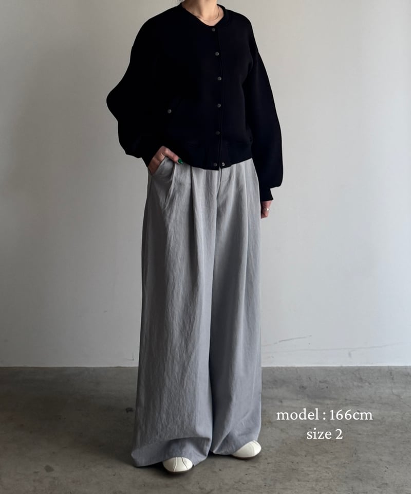 two tuck tencel wide slacks/2size/3color | F A