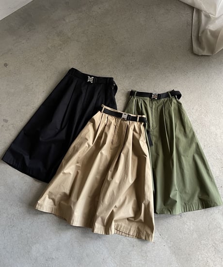 chino flare skirt/3color