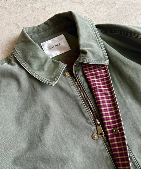 check cuff field jacket/2color