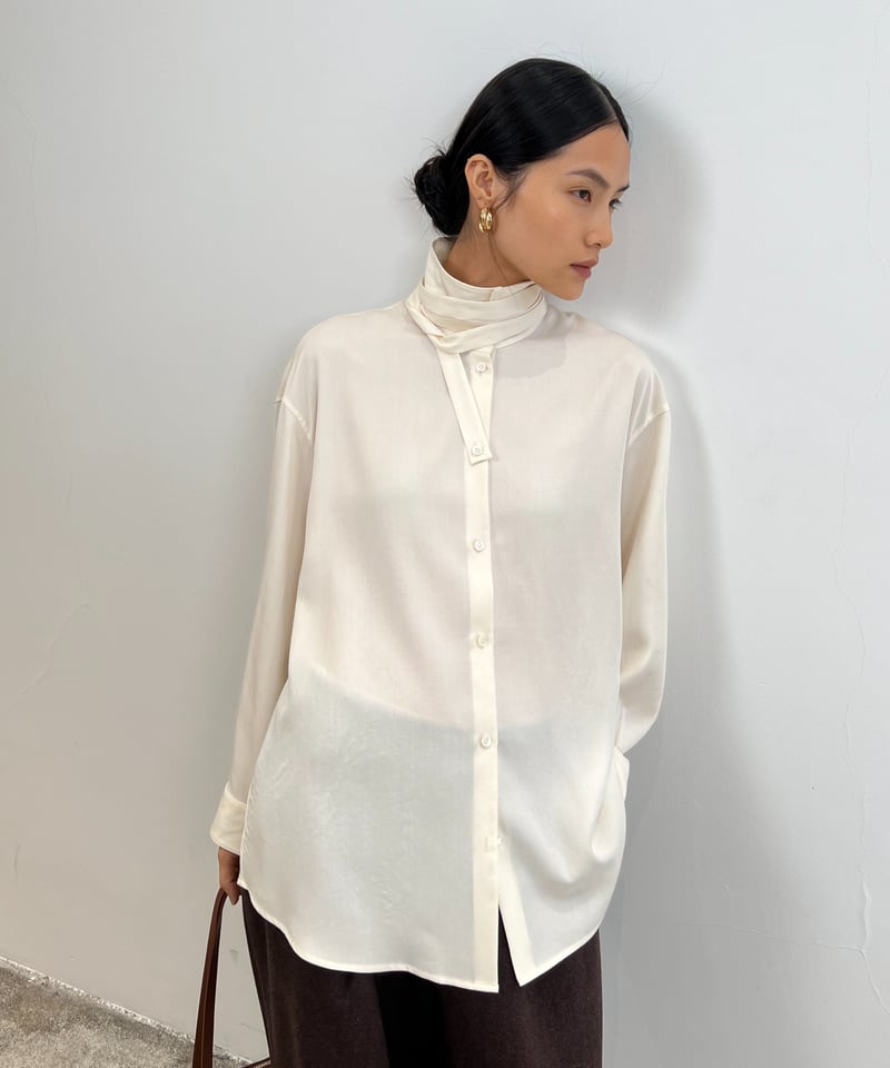 値下げ交渉OK 美品WM×F.C.R.B STAND COLLAR SHIRT FINE】wrap stand collar shirt / 2color | F A S