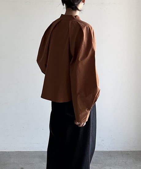 collarless volume sleeve blouse/2color
