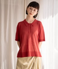 sheer polo knit shirt (short sleeve)