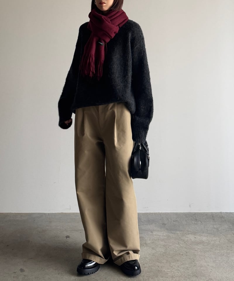 tuck wide chino pants/2color/2size | F A S H I R U tuck wide chino pants/2color/2size | F A S H I R U