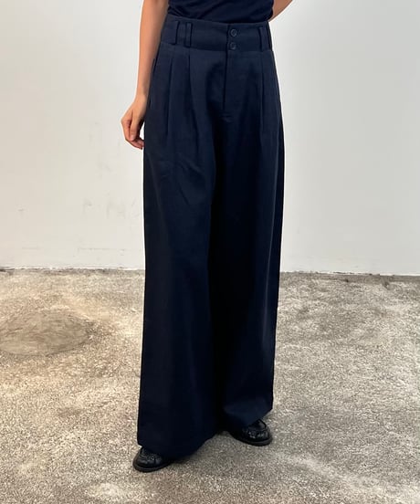 【FINE】linen wide tuck pants/2size