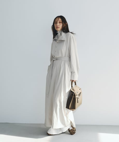 【FINE】stand collar long OP/2color