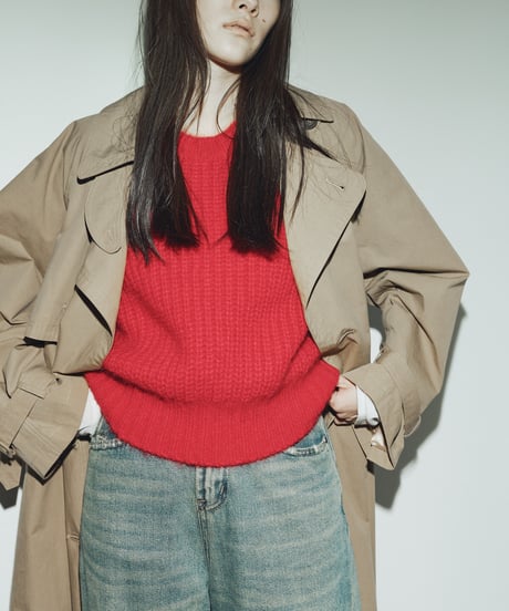 【FINE】mohair & wool crew neck vest/3color