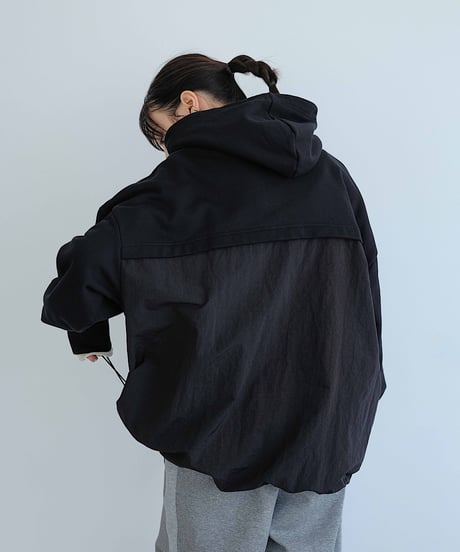 back switching sweat hoodie/2color