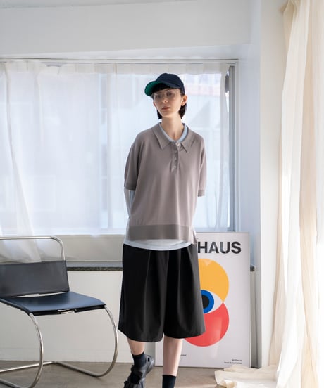 sheer polo knit shirt (short sleeve)