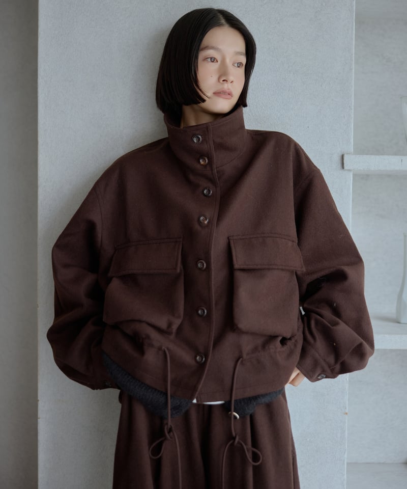 wool blend stand collar jacket/2color | F A S H