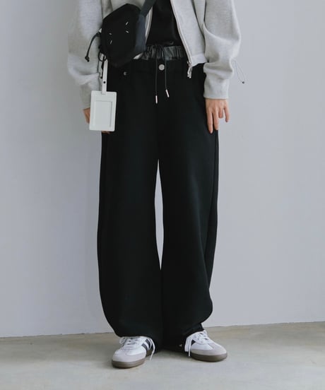 denim layered jogger pants/2color/2size