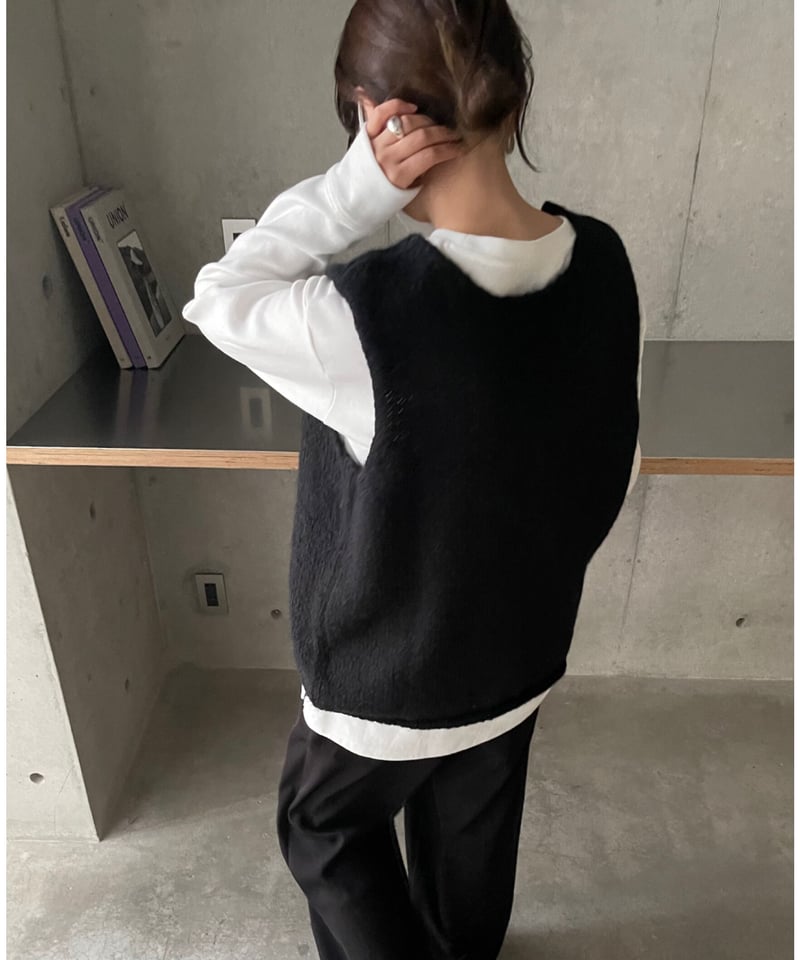 front button vest/2color | F A S H I R U