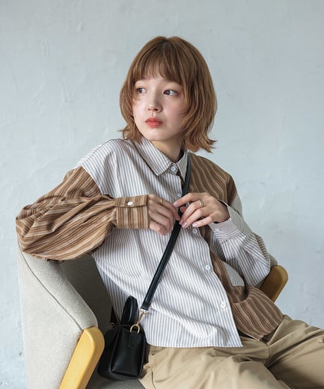 cropped design shirt/3color