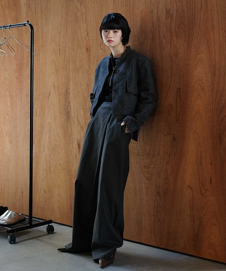 heather stand collar jacket/2size