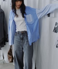 patchwork check oversized shirt