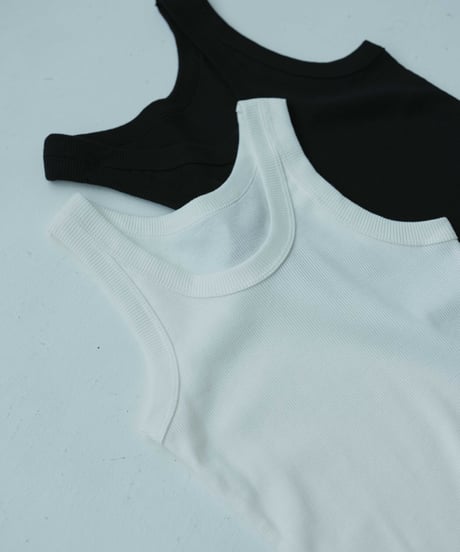 cotton rib american sleeve tank top（japan made）/2color