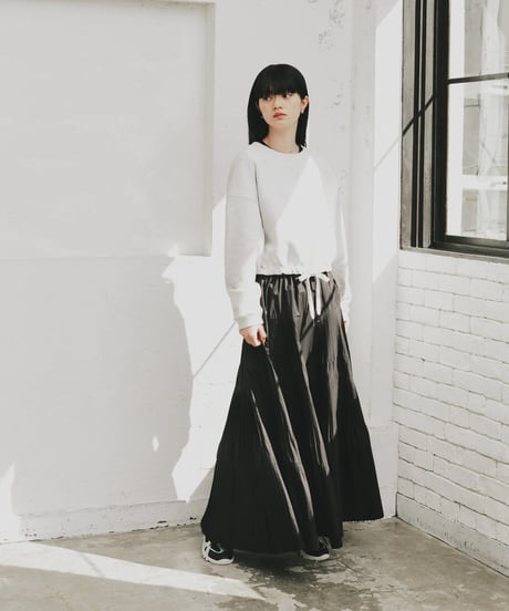 drawstring cropped sweat/3color