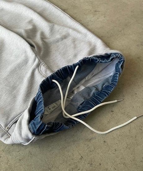 denim layered jogger pants/2color/2size