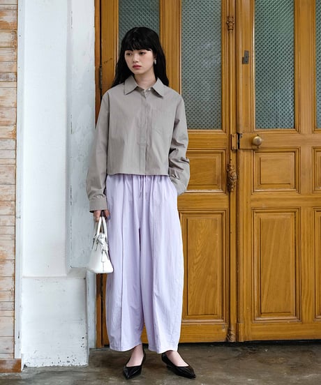 nylon cropped shirt/2color