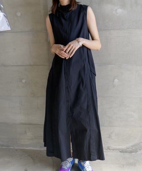 back pleats flare long OP/2color
