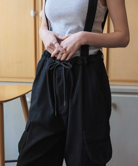 cargo pants with suspenders/2color